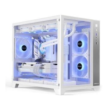 Imagem de Gabinete Gamer Hyrax HGB710, Mini Tower, M-ATX,Frontal e Lateral Em Vidro Temperado,Sem FANs-HGB710W-Unissex