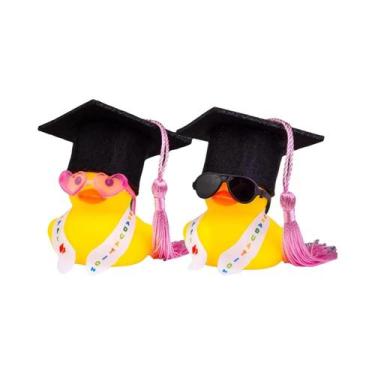 Imagem de Enfeite De Carro Pato De Borracha De Formatura Com Mini Chapéu, Faixa 