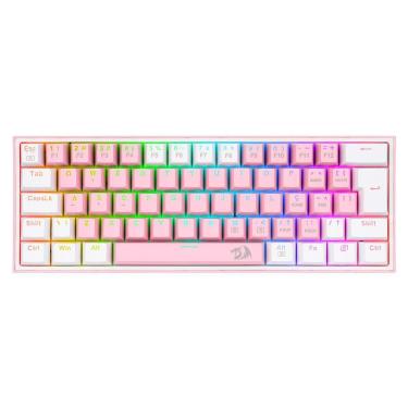 Imagem de Teclado Mecânico Gamer Redragon Fizz Bubblegum - ABNT2 - RGB - Switch Azul - K617-RGB-PW-BLUE-Unissex