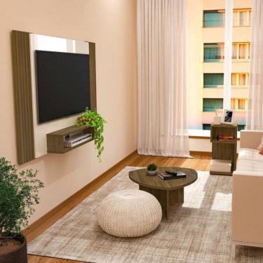 Imagem de Conjunto Sala de Estar Mesa de Apoio Toy e Mesa de Centro Delta e Painel Cine Pinho/Off White