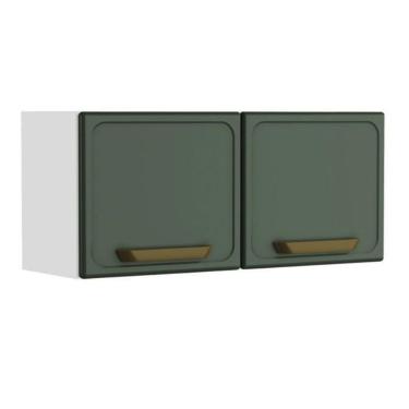 Imagem de Armário Aéreo Cozinha Modulado Bella C- 2 Portas 80cm Verde - Bertolini