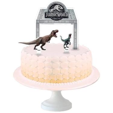 Imagem de Topper para Bolo Festa Jurassic World - 04 unidades - Festcolor - Rizz