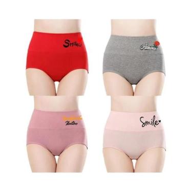 Imagem de Conjunto De Calcinhas De Algodão De Cintura Alta plus Size Para Mulher