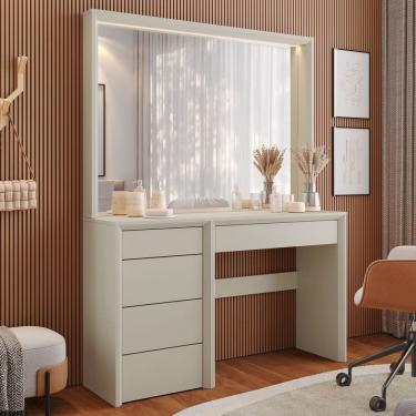 Imagem de Penteadeira 5 Gavetas Prime 100% Mdf com Espelho Off White