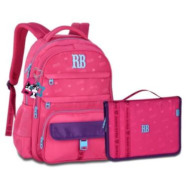 Imagem de Mochila Resistente com Estojo Fichário Grande Kit Rebecca Bonbon, Rosa