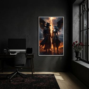 Imagem de Quadro Arte Inspirada em Exu e Pomba Gira - 70x50cm