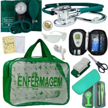 Imagem de Kit Enfermagem Cores Bolsa Top Premium + Medidor Glicose - Love Saude,