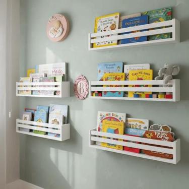 Imagem de Kit 4 Ninchos De Quarto Infantil Pratileira Estante Organizadora De Li