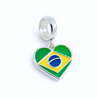 Imagem de Berloque Brasil em Prata Legítima 925 - MIT Joias, Coração