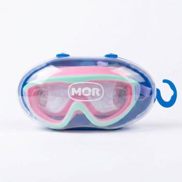 Imagem de Óculos de Natação Infantil Master Proteção UV Antiembaçante Rosa e Verde Mor