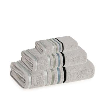 Imagem de Jogo Toalhas de Banho e Banhão 3 peças Lumina Unika Karsten Cinza Platina Fio Penteado