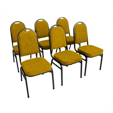 Imagem de Kit Com 6 Cadeiras Para Auditórios Linha Hotel Amarelo