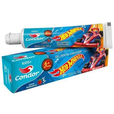 Imagem de Creme Dental CONDOR Infantil Hot Wheels Morango Anti-cárie 50g