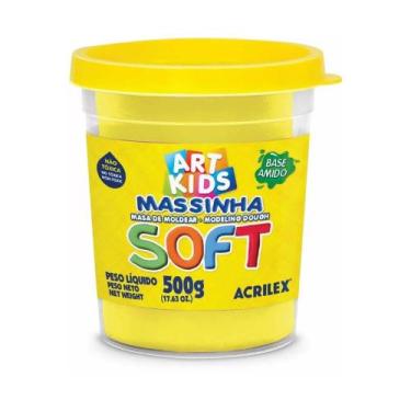 Imagem de Massinha De Modelar Pote Com 500g Soft Acrilex Todas as Cores Escolar 