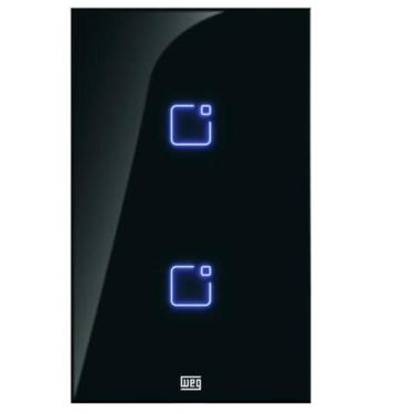 Imagem de Interruptor Touch Inteligente 2 Botoes WI-FI 10A + RF com Placa 4X2 WE