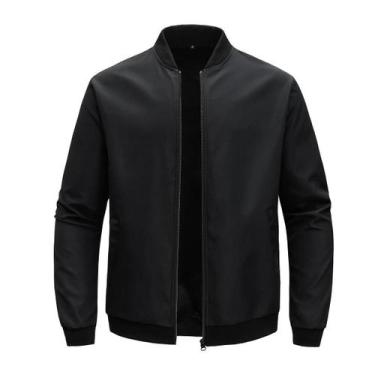 Imagem de Jaqueta Masculina Casual de Cor Sólida - Primavera/Outono - Gola de Be