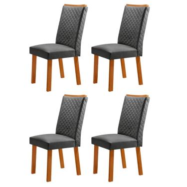 Imagem de Conjunto com 4 Cadeiras Lira MDF para Sala de Jantar Moderna Mobilia
