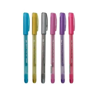 Imagem de Conjunto 6 Canetas Gel Gelyx CiS Metálicas Cores Ponta 1.0mm Fina Durá