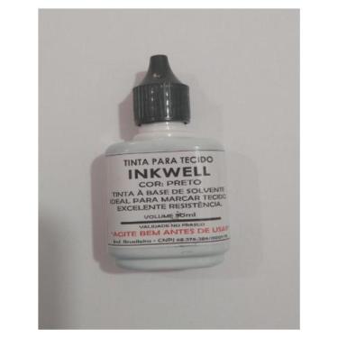 Imagem de Tinta de carimbo para tecido - INKWELL, Preto, 30ml
