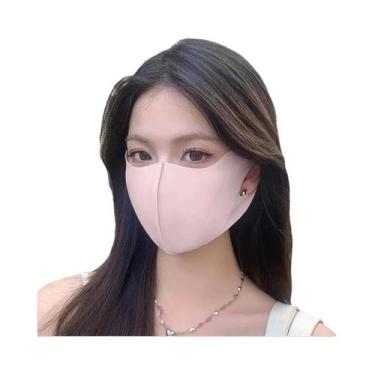 Imagem de Máscara Facial Respirável De Seda Gelada Com Proteção Solar E Lenço In