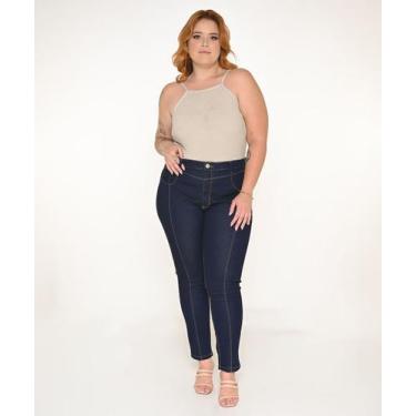 Imagem de Calça Feminina Jeans Plus Skinny Com Nervura - Razon Jeans, 48