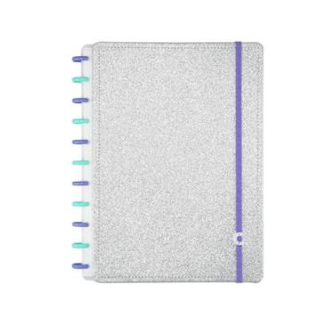 Imagem de Caderno Inteligente Lets Glitter Silver Prata Ci Tamanho Grande de Dis
