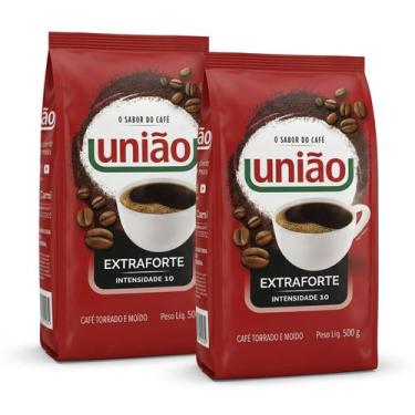Imagem de Café União Extraforte Kit 2 Pacotes De 500g Torrado Moído Intensidade 