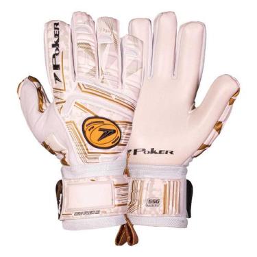 Imagem de Luva de Goleiro Poker Hug Flex 3 Profissional, 10, Branco