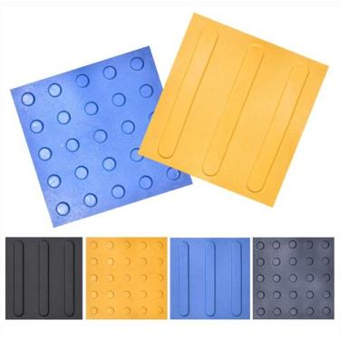 Imagem de Kit 100 Piso Placa Tátil Alerta Direcional PVC 25x25cm Emborrachado Ac