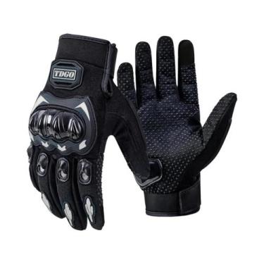 Imagem de Luvas De Couro Respiráveis Para Motocicleta, Proteção Total Dos Dedos,
