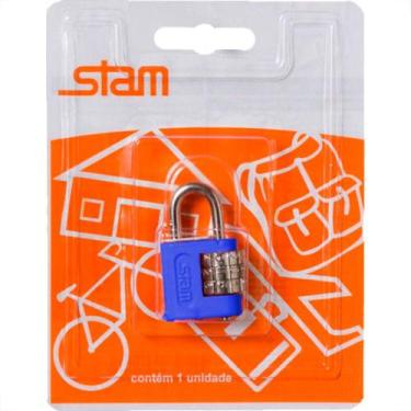 Imagem de Cadeado C/Segredo Stam 25Mm Cart.Azul