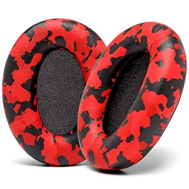 Imagem de WC Wicked Cushions Earpads de substituição extra espessa compatíveis com fones de ouvido Sony WH -1000XM3 - camuflagem vermelha