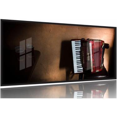 Imagem de Quadro Sanfona Acordeon E Cerveja Vintage Decorativo 130x60 Moldura Preta 2x2