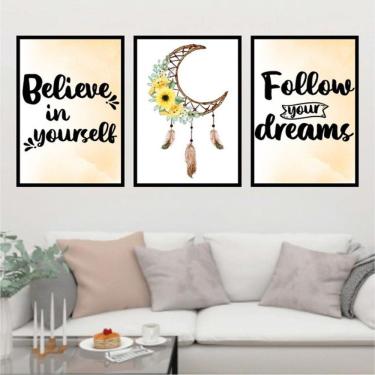 Imagem de Kit 3 Quadros Decorativos Apanhador de Sonhos