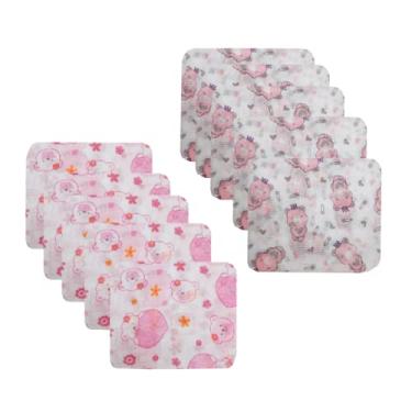 Imagem de Fralda De Pano Kit 10 Caricia Baby Sortido Feminino