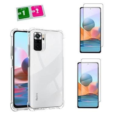 Imagem de Kit Capinha Antishock + 2x Película Vidro Compatível Xiaomi Redmi Note 10 Pro