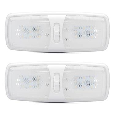 Imagem de Lumitronics RV luzes LED Interior - Soft & aconchegante e confortável Light - Camper teto luminária de 12 volts luzes LED para RV Interior com 3-Way Switch para RV Iluminação (2-Pack)