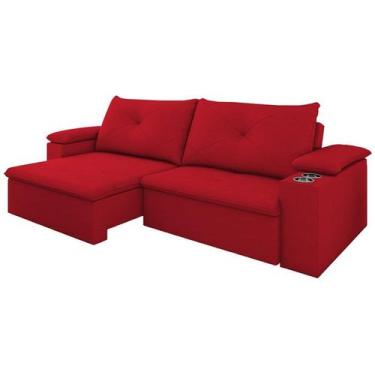 Imagem de Sofa Retratil E Reclinavel 03 Lugares 250cm Tico Suede Vermelho D'mone