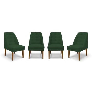Imagem de Kit 4 Cadeiras De Jantar Paris Suede Verde - Meular Decor - Meu Lar De