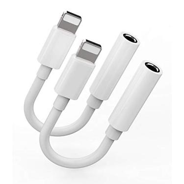 Imagem de Pacote com 2, adaptador de fone de ouvido dongle para conector de áudio de fone de ouvido de 3,5 mm, conector auxiliar para iPhone 12/11/XS/X/8/7/pro/xr/SE/MAX/PLUS suporta todos os iOS Lightning compatível com iPad Car Music Accessories Headset