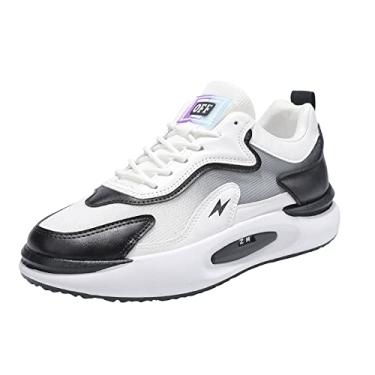 Imagem de Legou Calçados masculinos solteiros respiráveis Calçados masculinos de fundo grosso Calçados esportivos casuais Preto 39