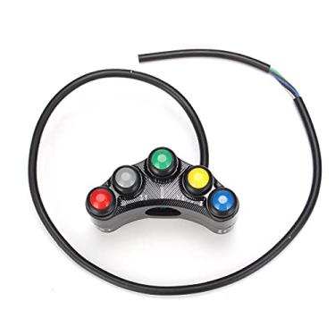 Imagem de Preto 1M Liga Motocicleta Corrida Bike Guidão Montagem Interruptores