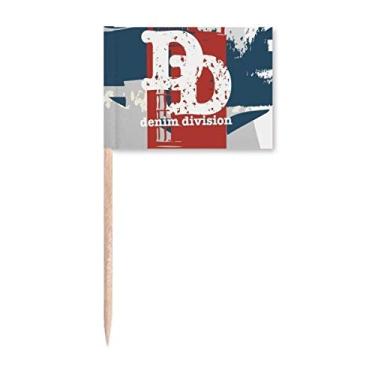 Imagem de Gravfiti Street vermelho azul cabine telefônica padrão palito bandeiras marcadoras decoração de festa