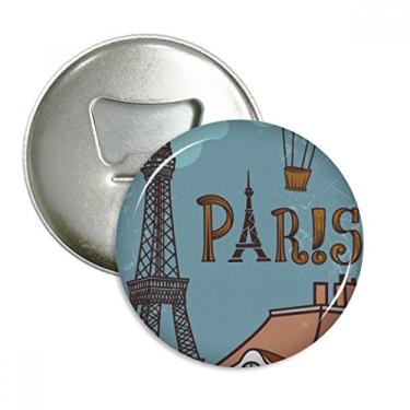 Imagem de Emblema multifuncional com ímã de geladeira e torre Eiffel Paris Fire Ballon França