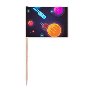 Imagem de Universo Alienígena Monstro Espaço Palito Bandeiras Marcador Topper Decoração de Festa