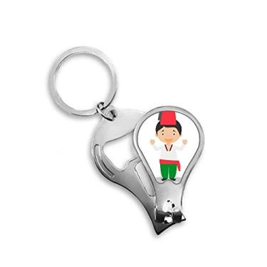 Imagem de Cortador de unhas com desenho de peru verde vermelho abridor de chaveiro tesoura