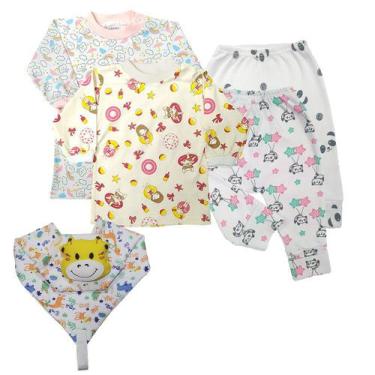 Imagem de Roupas De Bebê Com 5 Peças Camiseta Mijão Estampado Naninha - Koala Ba