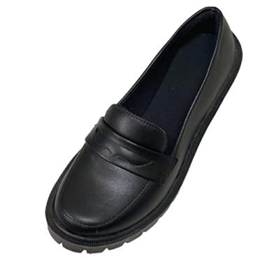 Sapato Feminino Mocassim Okford DUBUY 1413FG Preto