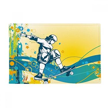 Imagem de DIYthinker Tapete esportivo com ilustração colorida, tapete antiderrapante para porta de banheiro