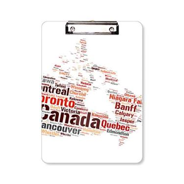 Imagem de Mapa do Canadá com nomes de cidades, pontos de referência, pasta, bloco de notas A4